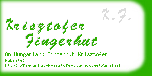 krisztofer fingerhut business card